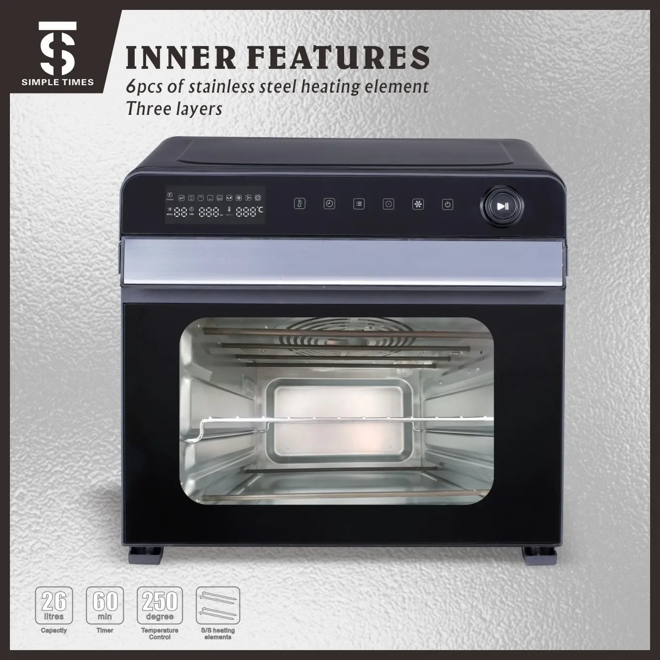 New Design Digital Touch Smart Air Fryer Factory Price 30L Large Capacity Multifunctional Oil Free Air fryer Toaster Oven