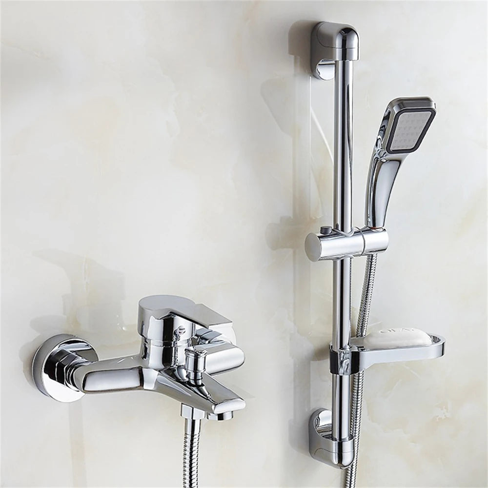 Household Multi-Function Faucet Zinc Alloy Wall Mounted Hot Cold Water Dual Spout Mixer Tap For Bathroom Shower Accessories