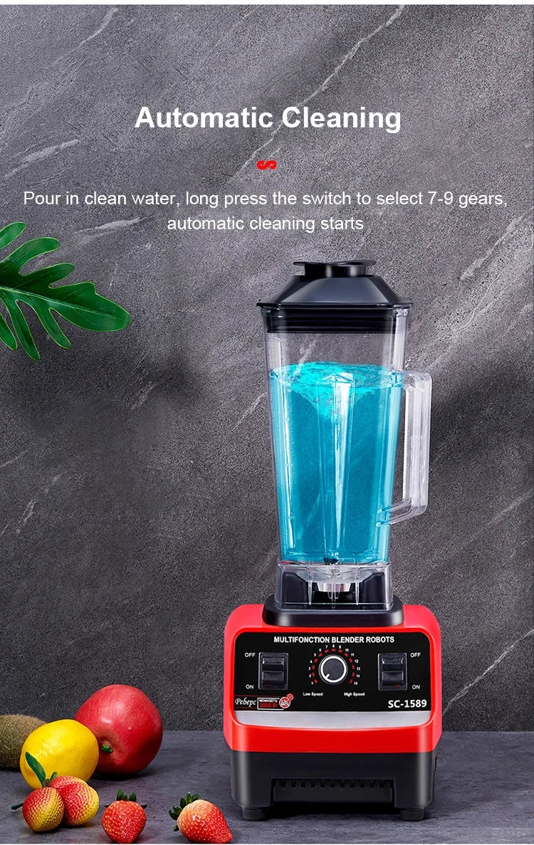 2000W Heavy Duty Commercial Blender Fruit Mixer Juicer Food Processor Ice Smoothies Blender High Power Juice maker Crusher 220V