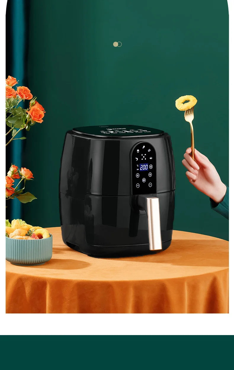 4.5L 6L Smart Electric Air Fryer Large Capacity Automatic Household Multi 360°Baking LED Touchscreen Deep Fryer Without Oil