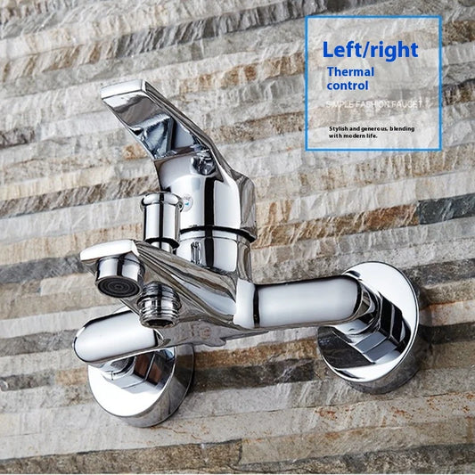 Home Bathroom Triple Shower Faucet Support Hot and Cold Water Faucet Bath Bath Mixer Valve Shower Set Bathroom Accessories