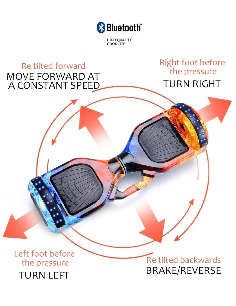 Led  Lights self balance Scooter Electric Hoverboards Scooter 6.5 inch self balance Hoverboards with LED