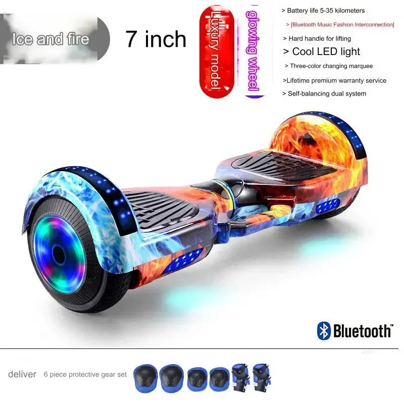 Hot Sale 2024 7inch Electric Hoverboard with LED Lights Balance Wheel 8.5inch China A8 300w 36v Double Wheel Hover Scooter