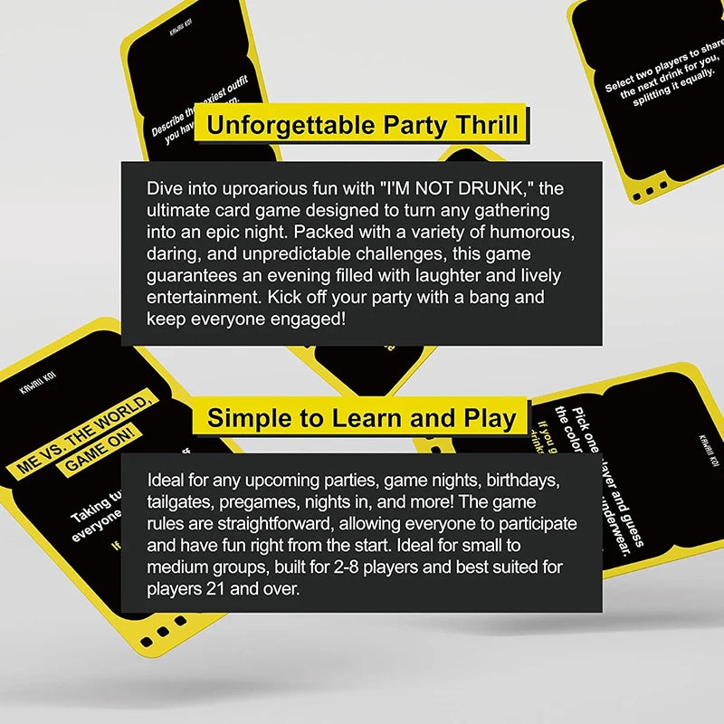 I‘M NOT DRUNK Card Games For Adults Fun Drinking Games For Game Night & Hen's Party Desktop Games Birthday Gift