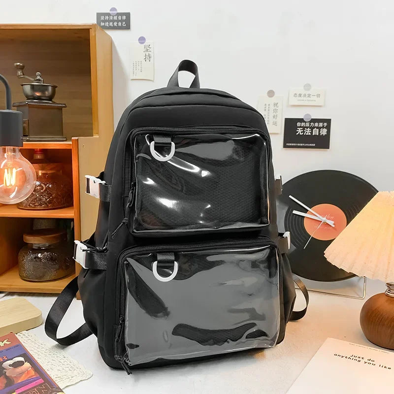 Japanese Kawaii Itabag Women New 2024 Transparent Backpack Women Large Capacity Ita Backpack School Bags For College Student JK