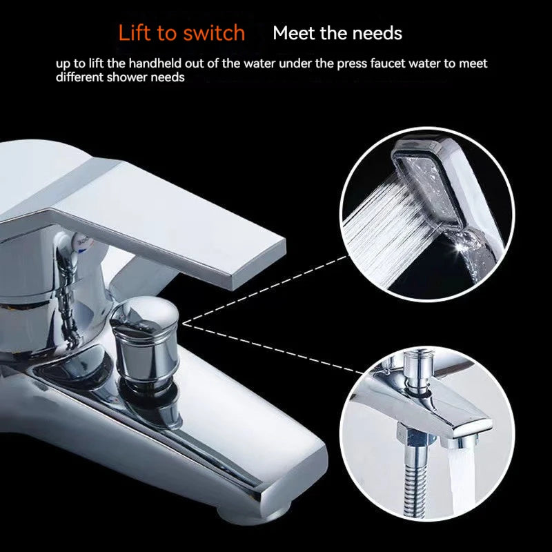 Home Bathroom Triple Shower Faucet Support Hot and Cold Water Faucet Bath Bath Mixer Valve Shower Set Bathroom Accessories