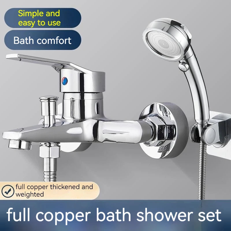 Home Bathroom Triple Shower Faucet Support Hot and Cold Water Faucet Bath Bath Mixer Valve Shower Set Bathroom Accessories