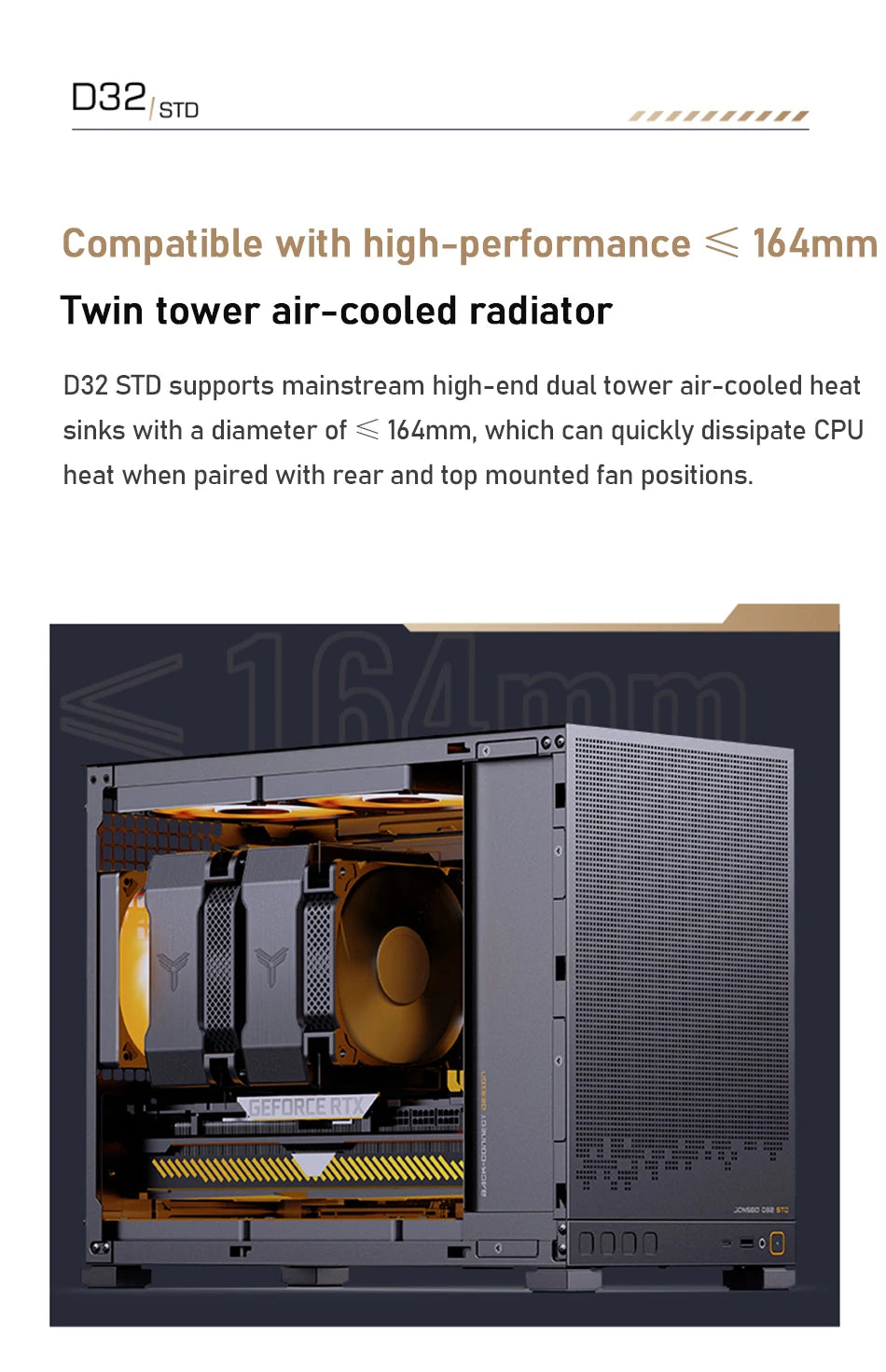 Jonsbo D32 STD/PRO MINI Desktop Case MINI-ITX MATX PC Case Support ATX/SFX Power Supply 240Water Cooling Computer Office Chassis