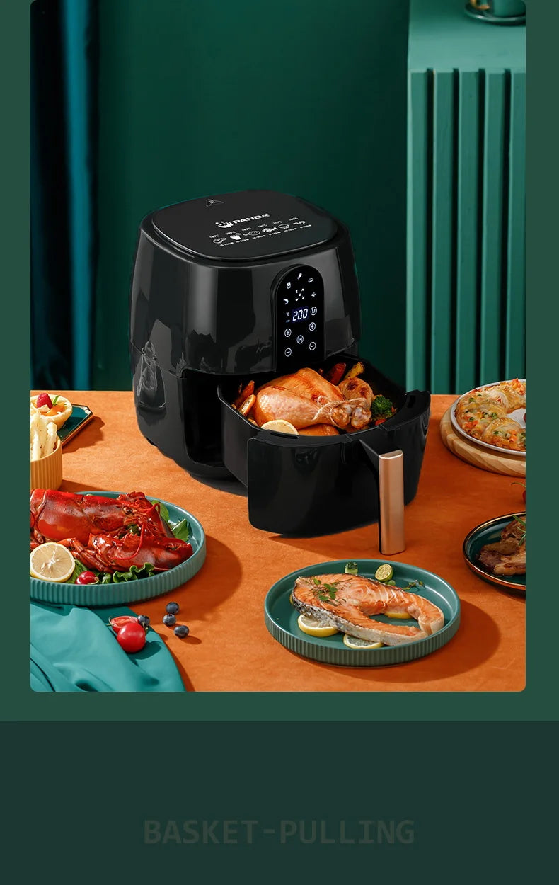 4.5L 6L Smart Electric Air Fryer Large Capacity Automatic Household Multi 360°Baking LED Touchscreen Deep Fryer Without Oil