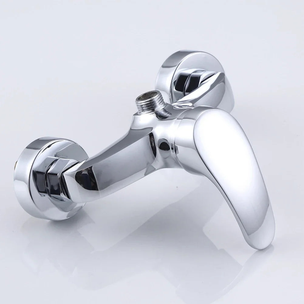 Wall-mounted Shower Faucet Bathroom Bathtub Chrome Finish Mixer Faucet Replacement Shower Tap Silver High Quality