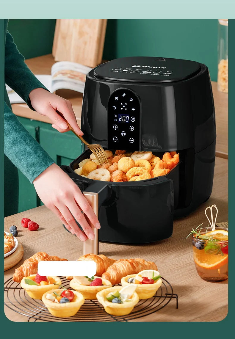 4.5L 6L Smart Electric Air Fryer Large Capacity Automatic Household Multi 360°Baking LED Touchscreen Deep Fryer Without Oil