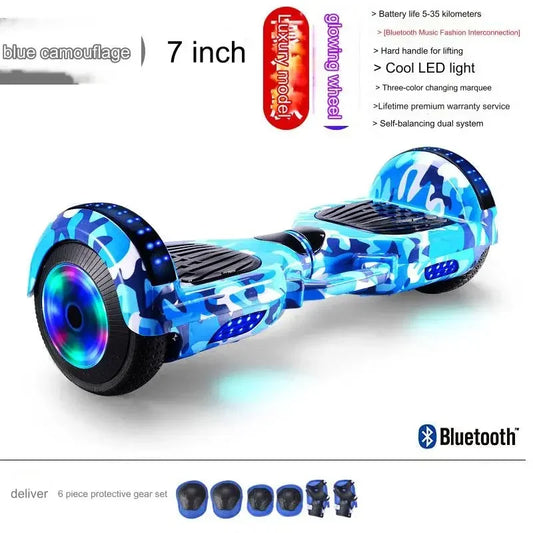 Hot Sale 2024 7inch Electric Hoverboard with LED Lights Balance Wheel 8.5inch China A8 300w 36v Double Wheel Hover Scooter