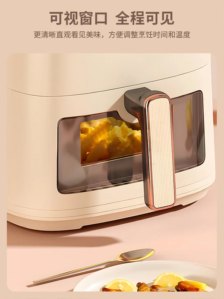 household kitchen Air fryer  intelligent large-capacity visual no-turn-over oil-free multi-functional electric oven machine  new