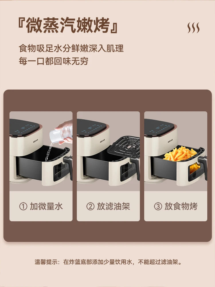 household kitchen Air fryer  intelligent large-capacity visual no-turn-over oil-free multi-functional electric oven machine  new