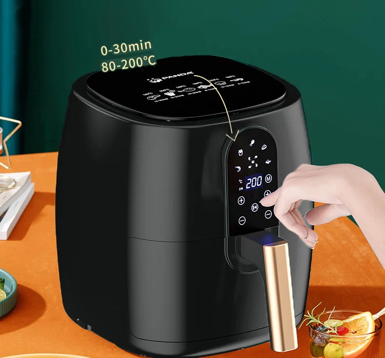 4.5L 6L Smart Electric Air Fryer Large Capacity Automatic Household Multi 360°Baking LED Touchscreen Deep Fryer Without Oil