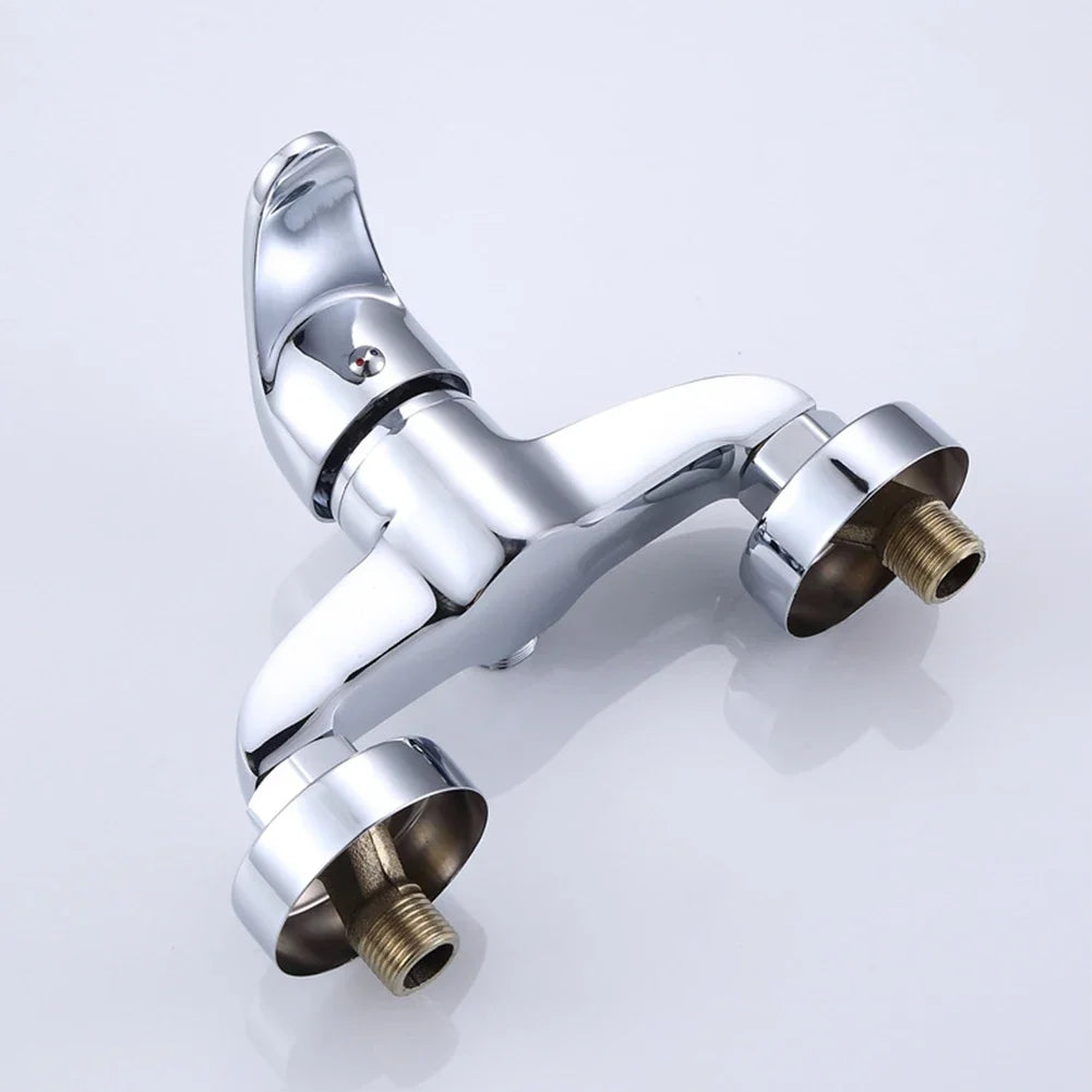 Wall-mounted Shower Faucet Bathroom Bathtub Chrome Finish Mixer Faucet Replacement Shower Tap Silver High Quality