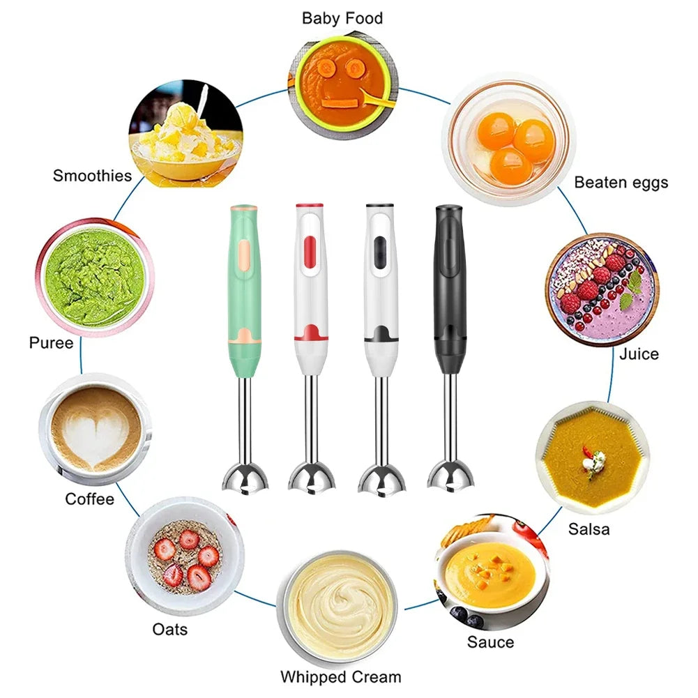 Immersion Hand Stick Blender Electric Food Vegetable Grinder Handheld Stick Mixer for Smoothies Sauces Baby Food Soups