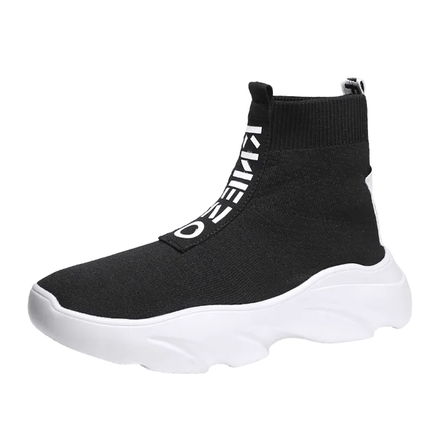 Men Vulcanized Shoes High Top Casual Sports Shoes Breathable Jogging Shoes Platform Sneakers Socks Ankle Boots Chaussure Homme