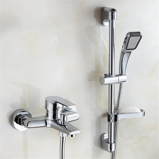 Household Multi-Function Faucet Zinc Alloy Wall Mounted Hot Cold Water Dual Spout Mixer Tap For Bathroom Shower Accessories
