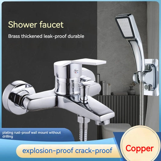 Home Bathroom Triple Shower Faucet Support Hot and Cold Water Faucet Bath Bath Mixer Valve Shower Set Bathroom Accessories